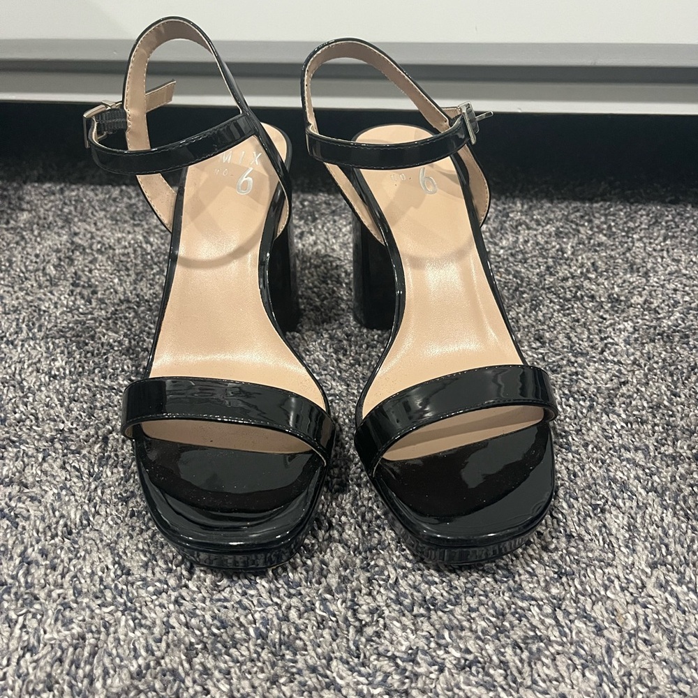Black Heels with Strappy Design